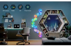 SET 10x corp de iluminat LED Govee Glide Hexa Pro LED Smart RGBIC Wi-Fi