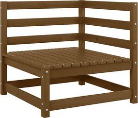 vidaXL Canapea de colț pentru grădină, maro miere, lemn masiv de pin