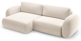 Colțar crem extensibil/cu spațiu de depozitare cu tapițerie din chenille Tonale – Cosmopolitan Design