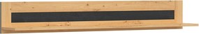 Polita OSTIA, stejar artisan/negru, PAL melaminat, 161x24x24 cm