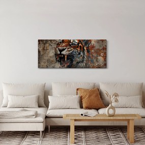 Tablou - Tigru din Cărămizi (120x50 cm)