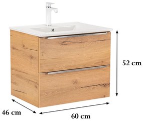 Dulap inferior Vario Trim 60 cu lavoar stejar-stejar