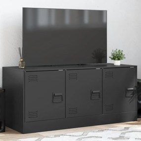 Comodă TV, negru, 99x39x44 cm, oțel