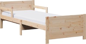 vidaXL Cadru de pat cu saltea Maro 80 x 200 cm Lemn de pin masiv