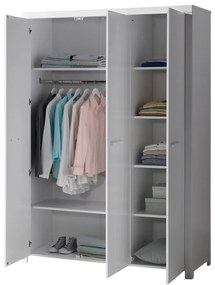 Set Mobilier Cameră Copii ERIK: Pat 90x200 cm, Dulap 3 Uși și Noptieră, Alb – Vipack