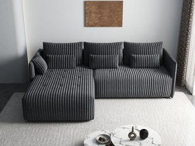 Colțar extensibil dumonde cu ladă de depozitare si sezut confortabil din spuma high-density, Malta Ambience Grey 235x185 cm