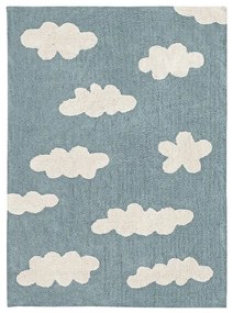 Covor pentru copii albastru lavabil/țesut manual din bumbac 120x160 cm Clouds Vintage Blue – Lorena Canals
