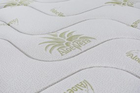 Saltea Aloe Vera 14+2 Memory, 200x200 cm, H 18 cm, husa cu fibre de bambus, Ortopedica, aerisire 3D Free Air