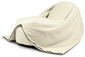 Fotoliu puf pentru copii crem cu tapițerie din țesătură bouclé Cocoon 100 – SLOWDOWN