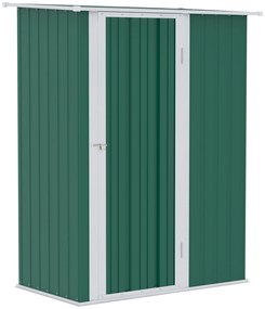 Outsunny Magazie Grădină Dulap pentru Scule 142x84x189cm Din Otel Impermeabil Verde Inchis | Aosom Romania