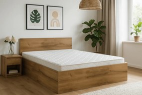 Pat SOFIA 180 x 200 cm, stejar artisan Saltele: Fara saltea, Somiera pat: Cu lamele drepte