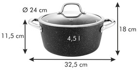 Oală din aluminiu 4.5 l adecvată pentru plita cu inducție President – Tescoma