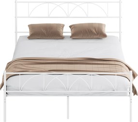 HOMCOM Cadru de pat 160x200 cm cu tăblie, suport lamele din oțel, depozitare sub pat | Aosom Romania