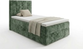 Pat tapițat boxspring DIRELIS VIBE 90x200 cm verde inchis Saltea: Saltea cu arcuri Bonell