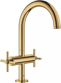 Baterie lavoar cu manere cruce Grohe Atrio L dubla comanda auriu lucios Cool Sunrise