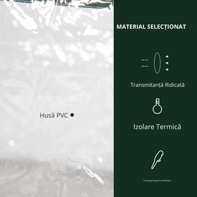 Outsunny Mini-Seră Portabilă cu Înveliș Plastic și Cadru Metalic, 3 Rafturi, Ușă cu Fermoar, 69x49x125 cm, Transparent | Aosom Romania