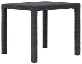 vidaXL Masă de grădină, maro, 79x79x72 cm, plastic, aspect ratan