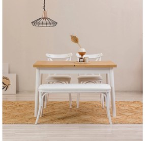 Set mobilier sufragerie Duvasa 20 (alb) (pentru 4 persoane). 1093790