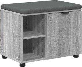 vidaXL Bancă pentru hol cu pernă cu raft Sonoma gri 60 x 38 x 46 cm