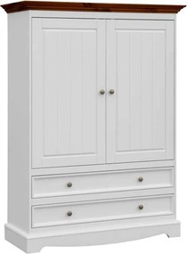 Dulăpior lemn masiv nuc Linea Alb-, 108 × 45 × 147 cm