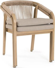 Scaun de grădină în culoare naturală din metal Kalimera – Bizzotto
