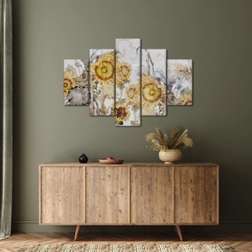 Tablou - Floarea-soarelui pe perete (150x105 cm)