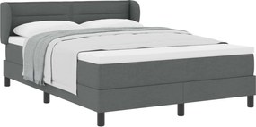 vidaXL Pat cu arcuri cu saltea Gri închis 160 x 200 cm țesătură