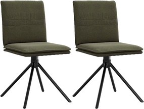 vidaXL Scaun de sufragerie din piele sintetică verde armată