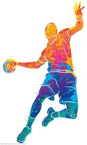 Poster Watercolour handball player