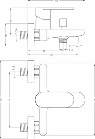 ALPINIA Baterie de cada - dus crom BGA_010M @Deante