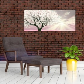 Tabloul copacului roz (120x50 cm)