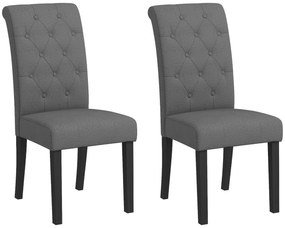 HOMCOM Lot de 2 scaune de Masă Scaun de Bucătărie Confortabil Picioare din Lemn Lin 47 x 61 x 101 cm gri închis | Aosom Romania