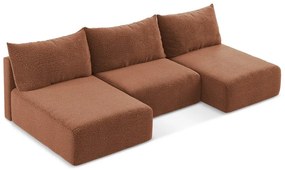 Colțar cărămiziu extensibil/cu spațiu de depozitare Kalena – Makamii