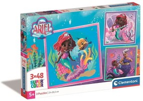 Prințesele Disney Junior Ariel Puzzle Clementoni de 3x48 piese