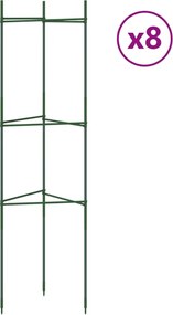 vidaXL Suport pentru roșii, 8 buc., 116 cm, oțel și PP