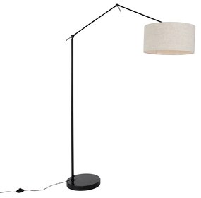 Lampa de podea neagra cu abajur gri deschis 50 cm reglabil - Editor