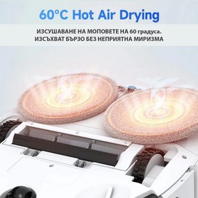 Robot aspirator Xiaomi Lydsto W2, 50W, 5000 Pa, 0.35 L, Statie autogolire, Wi-Fi, Sistem anti-cadere, Functie de programare, HEPA, Alb