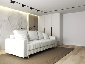 Canapea extensibilă dumonde cu ladă de depozitare si sezut confortabil din spuma high-density, Kronos Ambience Ivory 210x100 cm