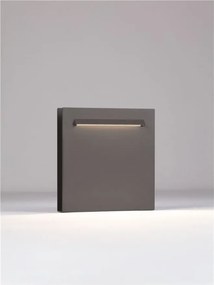 Mini Stalp de exterior LED 2700K, IP67 RECTO H-23cm gri inchis