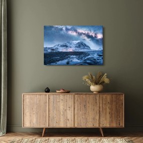 Tablou cu munți și ceul cu stele (90x60 cm)
