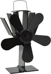 vidaXL Ventilator de sobă cu alimentare termică, 5 palete, negru