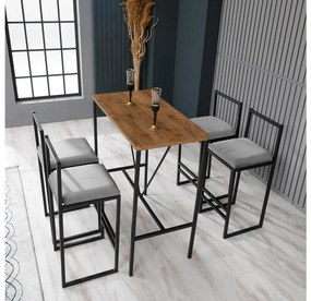 Set sufragerie Nathaniel (gri + nuc + negru). 1089613