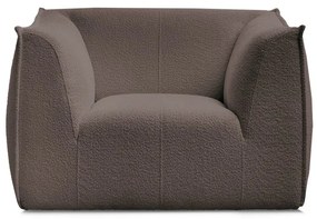 Fotoliu maro cu tapițerie din țesătură bouclé Giorgia – Bobochic Paris