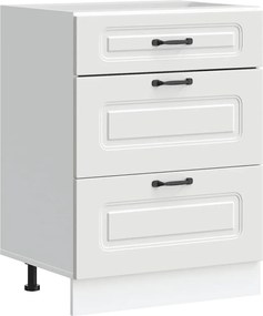 vidaXL Dulap de bază de bucătărie „Kalmar” din lemn prelucrat alb