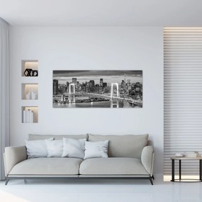 Tablou - Negru și alb oraș mare (120x50 cm)