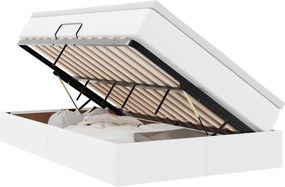 vidaXL Pat cu saltea și spațiu de depozitare Alb 120 x 200 cm