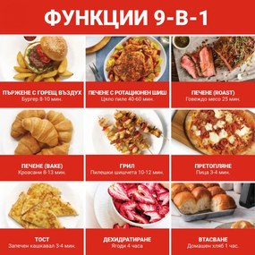 Friteuza/cuptor cu aer cald Instant Pot Vortex Plus Oven 140410101, 1700W, 13 l, 8 programe, Pana la 205°C, EvenCrisp, Negru