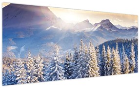 Tablou - Peisaj montan în timpul iernii (120x50 cm)