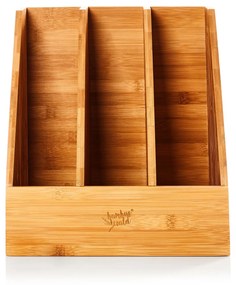 Organizator de birou, 3 compartimente, dimensiuni: 26,5 x 28 x 30 cm, pentru format A4, bambus