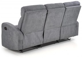 Canapea recliner Oslo 3S stofa gri inchis H100 cm